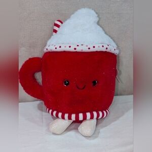 NWT FAO Schwarz Glow Brights Christmas Hot Cocoa Cup Plush Lights Music 12" Red